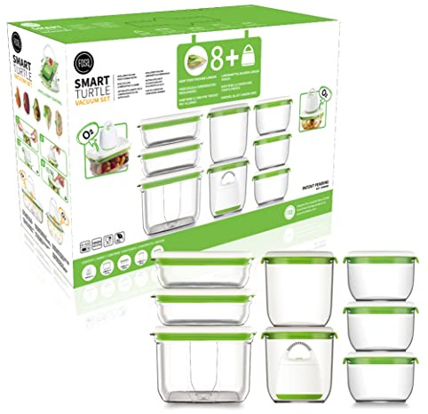 FOSA vacuum storage container set, 8pcs vacuum containers(28oz, 34oz, 45oz and 78oz) with vacuum unit