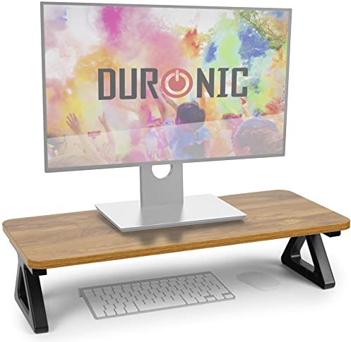 Duronic DM06-1 AW Supporto Monitor da Scrivania 62x30cm,Rialzo Ergonomico per Laptop, PC e Schermo, Alzata 15cm, Supporto Monitor e Portatili fino a 10kg Legno antico per Home Office Ufficio o Gaming