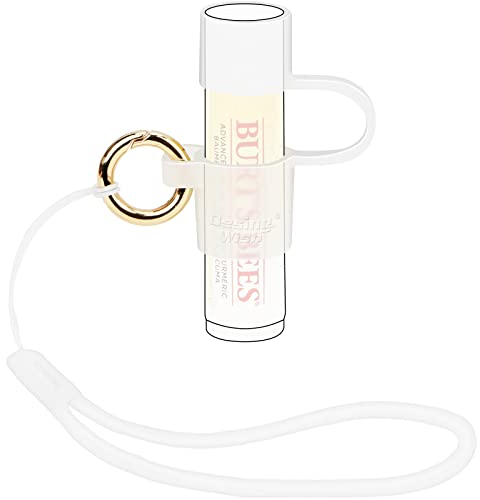 Desing Wish Porte Baume à Lèvres en Silicone avec Capuchon Elastiques Porte Rouge à Lèvres Portable Porte-clé avec Anneau de Clé et Dragonne Supports de Baume à Lèvres pour Femmes Enfants/Ecole/Voyage