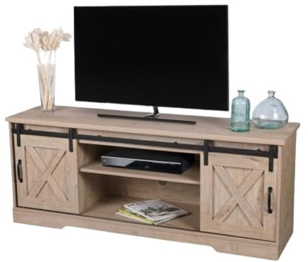 Urban Living Manhattan Meuble TV avec 2 Portes COULISSANTES 150X39,5XH59,5CM