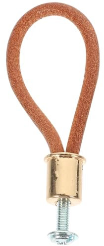 Mikikit Maniglia in Pelle Con Corda Per Armadio, Maniglia Per Porta E Mobili, Stile Vintage, Facile Installazione, 6.5x1.5x1.2cm