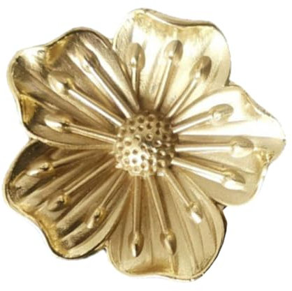 KONTONTY Messing Blumenknopf Gold, 1 Stück, für Schubladen und Schränke