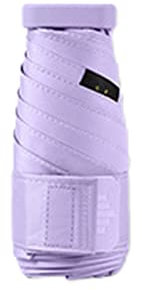 RybdaFDc parapluie, parapluie de plage, Mini parapluie for sac à main, parapluie de voyage pliable, léger et portable, parasol coupe-vent avec protection UV à 99% for femmes et hommes(Color:Purple)