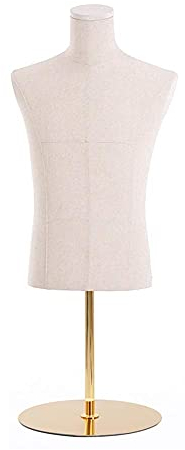 LIUSP Schneiderpuppen-Torso für Damen, Mannequin-Ständer, verstellbare männliche Schaufensterpuppe mit goldenem Metallständer, professioneller Schneiderpuppen-Torso für die Th