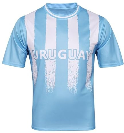 BINQER Maglia da calcio da uomo T-shirt da calcio Coppa Europa/America Felpa Mezze maniche da calcio(Color:Uruguay,Size:M)