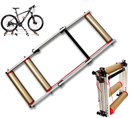 WJFLUCK Fahrrad-Trainingshalterung Trainer Faltbare Fahrradrollen MTB Rennradrolle Fahrrad-Trainingsstation Widerstandstraining Fitnessgerät Indoor-Training