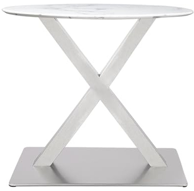 MINRS Estructura de mesa, patas de mesa de metal, acero inoxidable, patas de mesa de metal plateado en forma de X, altura de 72 cm, base rectangular para mesa de bistró, patas de mesa plateadas, para