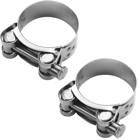 ALI2 2 Piezas Abrazaderas De Perno,Collar De Tubo De Escape De Motocicleta,Abrazadera De Acero Inoxidable,Abrazadera De Tubo,Collares De Manga De Escape,Abrazadera De Escape (32-35mm)