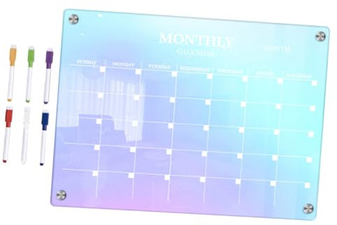 COHEALI 1 Set Acryl Monatskalender Für Kühlschrank Acryl Magnettafel Trocken Abwischbare Tafel Monatliches Whiteboard Monatlicher Magnetkalender Für Kühlschrank Monatlicher