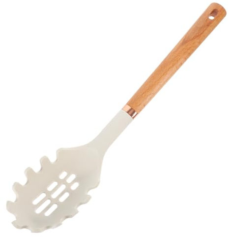 Amosfun 2pcs Silicone Tongs for Cooking Kitchen Pasta Server Spaghetti Fork Spoon Stainless Steel Pasta Spoon Serving Utensil