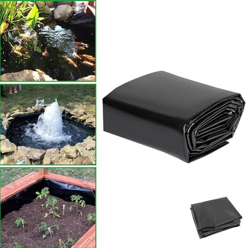 1 x 1 m langlebige Gummiteichfolie für Gartenteiche, wiederverwendbare Dichtungsfolie in schwarz, Wasserfälle, verstärkte Umgebung, flüssige Teichfolie