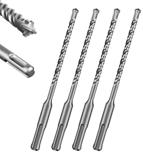 Dfuqanb 4 punte per pietra da 6mm, punte per trapano Sds da 6x160 mm, foratura precisa e veloce nel calcestruzzo, per fori su pietra, cemento e pareti di mattoni
