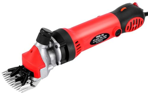 220v/110v 6 Modes Tondeuse Mouton, 76mm 2400Tr/Min éQuipement Pour éLevage De ChèVres Et Moutons, Coupe-Laine De Cisaillement éLectrique (Rouge +13 règle)