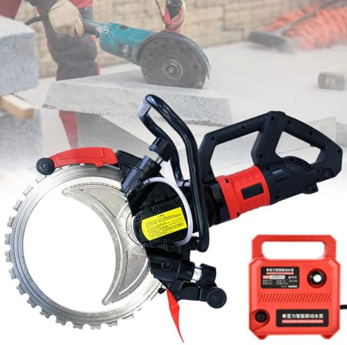 vnmudzeo Electric Concrete Circular Saw 16,3000 RPM Ring Concrete Cutter Saw,30 cm Cut Depth Wall Chaser 8980 W 9500 W,Cut 2m in 3 Min,for Granite,Stone,8980W-110V