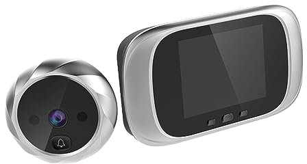 EXCEART 90grado Visualizzatore Digitale Per Porta Grandangolare Spioncino Elettronico Senza Batteria Monitor Sicurezza Foto Automatica Design Elegante Argento