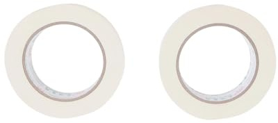Lot de 2 rouleaux de ruban de masquage pour peinture, 20 mm x 50 m, blanc, multi-surfaces pour dessin, art, aquarelle, toile, encadrement, peinture, masque, peinture, décoration d'artistes