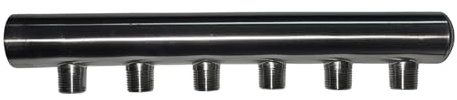 Stainless Steel Plumbing Manifold, 1''Npt Inlet 3/4''Npt Outlet,2-6Port Water Distribution Headers (6ways)