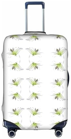 VXXNlnn Housse de protection pour valise – Belles fleurs de lys, accessoires de voyage, housse de bagage extensible pour voyages d'affaires, blanc, L