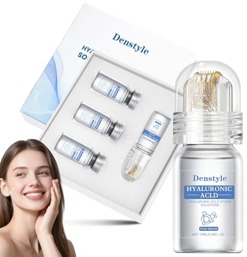 Micro Needling Kit for Face - Micro Infusion System for Face with Hyaluronic Acid & Collagen - Moisturizing & Anti-Wrinkle Facial Serum for All Skin Types - 1 Roller + 4 Serums