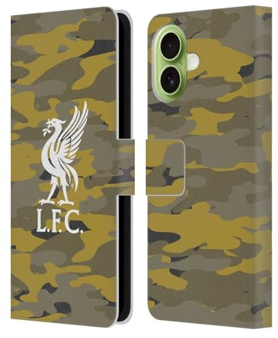 Head Case Designs Offizielle Liverpool Football Club Royal Liver Bird Farben Camou Leder-Wallet-Hülle Kompatibel mit Apple iPhone 17