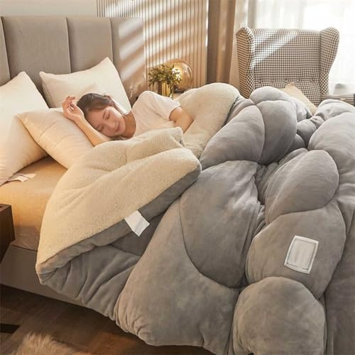 YSZBD Trapunta Invernale in Soffice Cashmere Piumone Invernale Matrimoniale Coperta Calda Imbottita Invernale Letto Matrimoniale(#4,200x230cm-6kg)