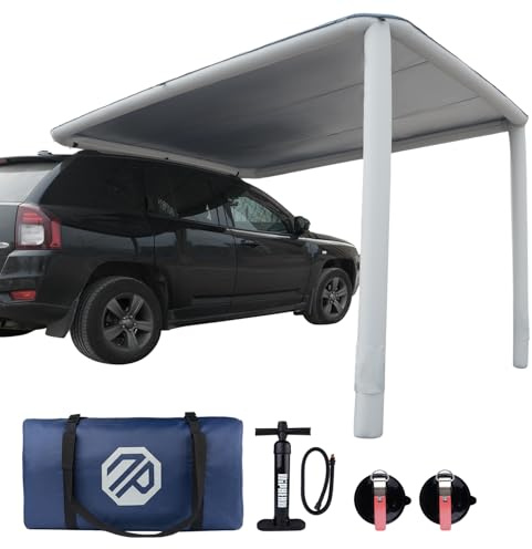 Niphean Auto Markise für SUV, Pickup & Van, 2-Min-Aufbau, Kein Dachträger Nötig, Aufblasbares Sonnensegel Wohnwagen 250 x 198 cm, Wasserdicht, UV50+, Windstabil Fahrzeug Markise