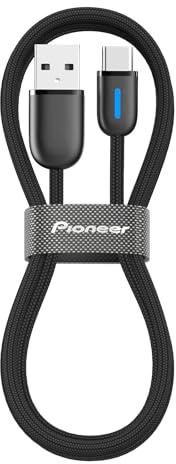 Pioneer CD-U5310AC Câble USB-A vers USB-C de 1 m pour Apple CarPlay, revêtement en Nylon, Charge Rapide 15 W, spécifications Automobiles