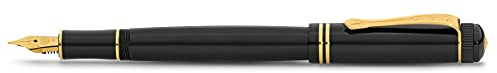 Kaweco DIA2 Füllhalter Gold I Exklusiver Acryl Füllfederhalter für Tintenpatronen inklusive edler Geschenk Metallbox I Luxus Nostalgischer Füller 16 cm I Federbreite: B (Breit)