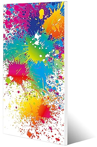 banjado® Magnettafel/Magnetwand aus Metall/Magnetpinnwand als Memoboard/Pinnwand Magnettafel Küche, Büro, Kinderzimmer inkl. 4 Magnete & Montageset - Farbspritzer