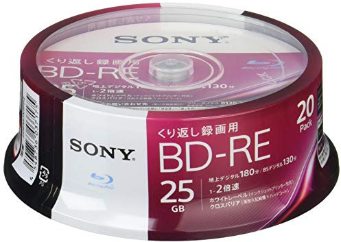 Sony video for a Blu-ray disc 20BNE1VJPP2 (BD-RE1 layer: 2 × 20 sheets pack)