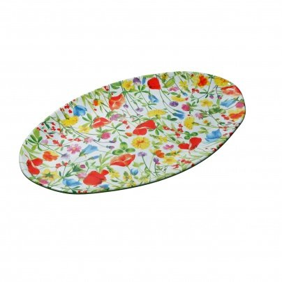 Thun Rose & Tulipani - Vassoio Ovale - Arredo Casa, Cucina - Linea Flores - Idea Regalo - Melamina - 52x30xh2,5 cm