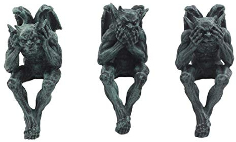 Ebros Notre Dame geflügelten nicht hören See No Evil Speak No Evil Gargoyle Kantenhocker 12,7 cm hoch Gargoyle Statue Set von 3