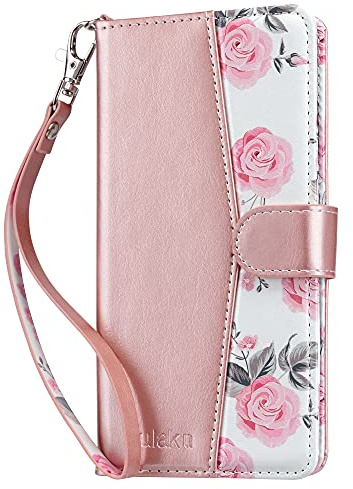 ULAK Handyhülle für Samsung Galaxy S20 FE Hülle Kartenfächer, Roségold | Premium Leder Schutzhülle Tasche Flip Case Standfunktion Kartenfach Klapphülle mit Stoßfest Magnetisch Cover