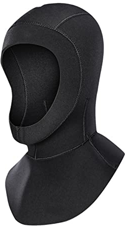 MYENA 5mm Neoprene Mens Womens Hat Wetsuit Diving Helmet Winter Stretch Hood Diving Surf Kayak Bodyboard Swimwear Cap,Black,XXL