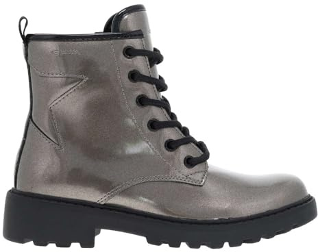 Geox J CASEY GIRL, Barco Ankle para Niñas, LEAD/BLACK, 34 EU