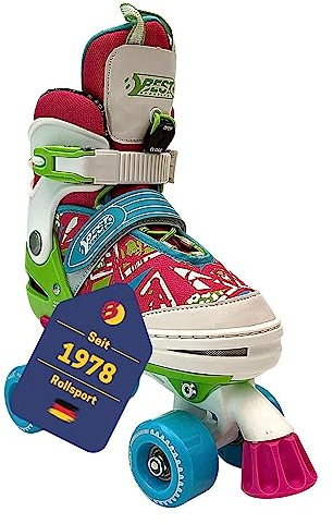Best Sporting Rollschuhe Kinder I Rollschuhe größenverstellbar I robuste Inliner für Jugendliche mit Bremse I pink I Rollerskates Schuhe Kinder I Inliner mit 4 Rollen