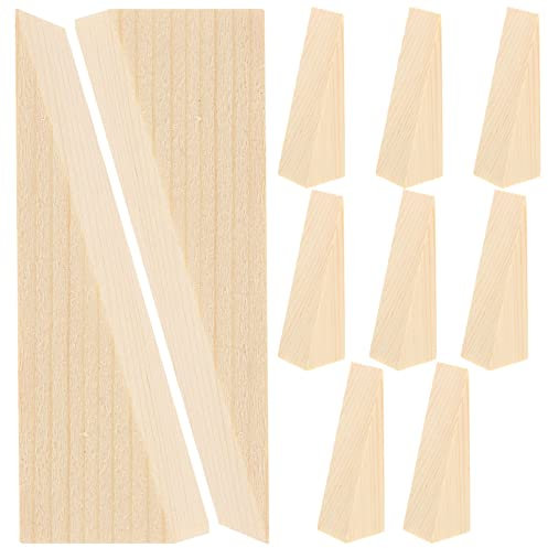 VICASKY 10st Dreieckiger Holzkeil Rattan-gurtband Türkeile Aus Holz Türanschlagkeile Aus Holz Stockmaterial Zugluftstopper Aus Holz Boden Türstopper Tür Puffer Bodentür Schiebetür