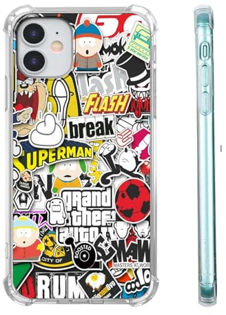 Modische Pop-Art für iPhone 11 Hülle, niedliche Cartoon-Popkultur-Hülle für Männer und Frauen, einzigartige, trendige, coole TPU-Schutzhülle für iPhone 11