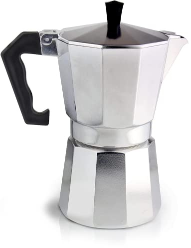 Dekohome Cafetière italienne 12 tasses en aluminium, octogone, poignée anti-brûlure, cafetière à induction adaptée pour vitrocéramique et gaz, café expresso, moka pour usage domestique et bureau