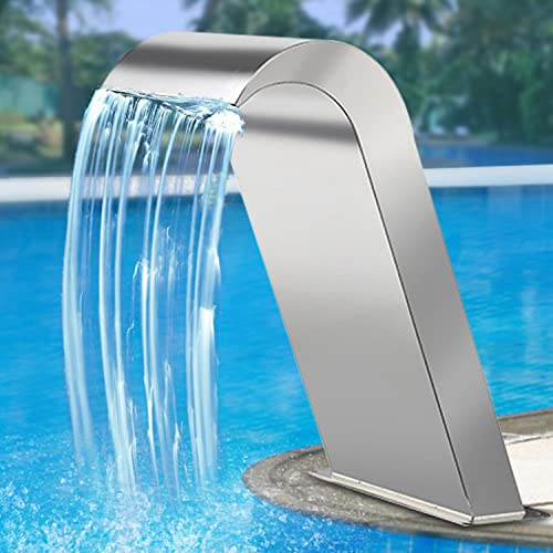 DEHIWI Fontana per Piscina a Cascata Fontana in Acciaio Inox per Piscina Fontana a Cascata da Giardino,per Giardino Esterno Piscina Acqua Caratteristiche,500x600mm