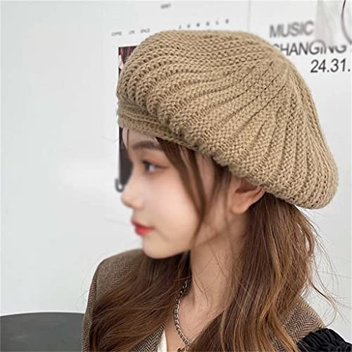 SUNMME Mütze Herbst und Winter Wollmütze Warme Baskenmütze Gestrickte Malermütze Warme Damenmütze Gestrickt All-Match (Farbe: B, Größe: Einheitsgröße) (B Einheitsgröße)