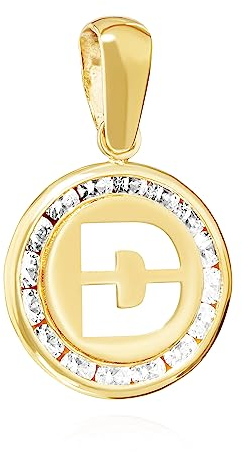 NKlaus Kettenanhänger Buchstabe D 333 Gelb gold 8 Karat 9mm Talisman Amulett Anhänger 14481