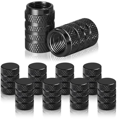 8 Stück Reifenventilkappen, Größe 10.5 * 17.5mm, in Schwarz, aus Kupfer Ventilkappen, Auto Ventilkappen, für Auto, Motorrad, Roller