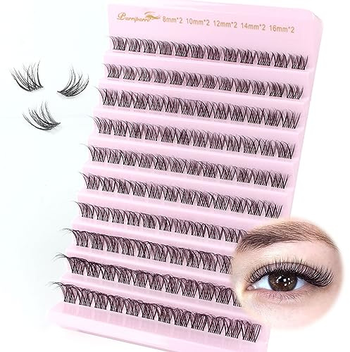 Parriparri Wimpern Extensions mit Transparente Band 120 Stück Lash Cluster | 8-16mm Einzelne Wimpern Natürlich,Leicht Wimpernverlängerung,Wiederverwendbare, DIY zu Hause