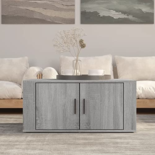 BUKSCYJS Kleiner Couchtisch,Truhentisch Couchtischcouchtisch Grau Sonoma 80x50x36 cm Holzwerkstoffgeeignet FüR Wohnzimmer, Neben Dem Sofa, Arbeitszimmer, Konferenzraum