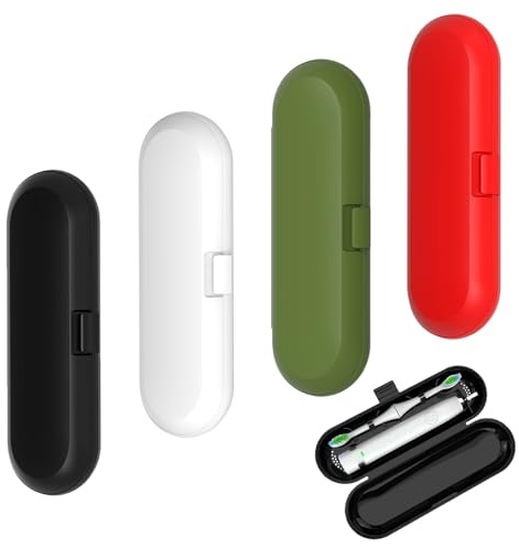 SJDOFU Elektrische Zahnbürste Reiseetui, 4 Stück Zahnbürsten Reisebox Elektrische, Zahnbürstenbox Für Braun Oral b Elektrische Zahnbürste Serie（Red, White, Black, Avocado Green）
