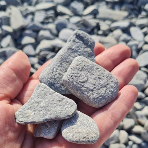 Dekosteine Grauer Kieselstein Fish Stone Kieselsteine Deko Verschiedene Natur Deko Kieselsteine Grau 1-3cm - Gemischter Flusskies für Vasenfüller, Landschaftsbau, Aquarien & Garten (5, Kilogramm)