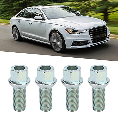 4 Pezzi Bulloni Ruota OEM, Parti Accessori Ruota Cromati 14x1,5 Bulloni Capocorda Sedile a Sfera Bulloni Ruota Vite M14x1,5 Accessori Filettatura Adatto per
