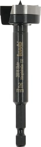kwb Punta Forstner, Ø 26 mm, punta a tazza (per legno, testa forgiata, affilatura speciale, fori rapidi e senza strappi, punta centrale rettificata su 4 lati, per avvitatori e trapani a batteria)