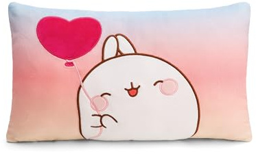 NICI cojín MOLANG 43x25cm colorido - Cojín de peluche mullida para niños, niñas, bebés y amantes de los peluches, ideal para casa, la guardería o de viaje - 61677